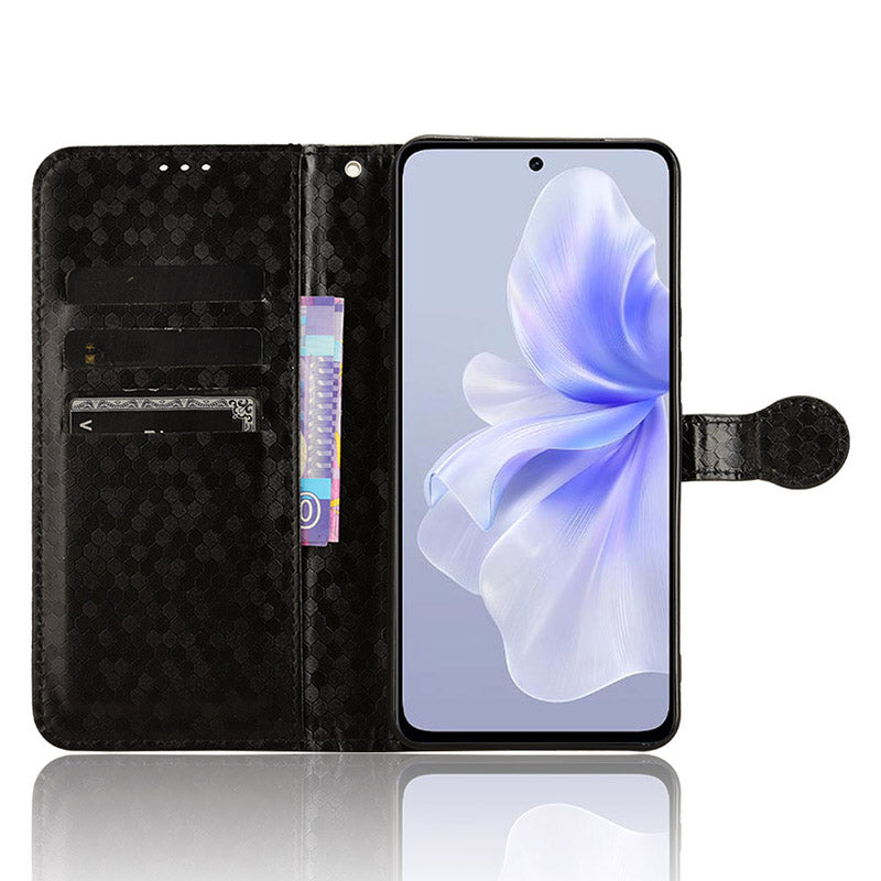 For vivo S18e 5G Magnetic Phone Case Dots Imprinted Card Holder Anti-scratch Cover For vivo S18e 5G Magnetic Phone Case Dots Imprinted Card Holder Anti-scratch Cover